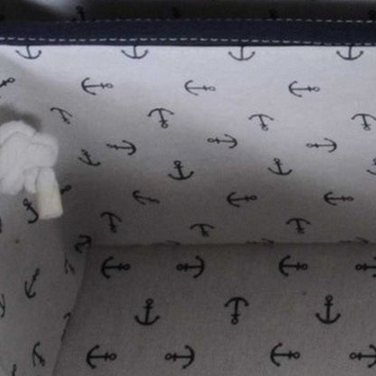 13.5" X 17" X 22.5" Blue Fabric Basket With Bow  Decoration Set Of 5 HomeRoots