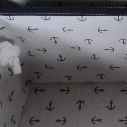 13.5" X 17" X 22.5" Blue Fabric Basket With Bow  Decoration Set Of 5 HomeRoots