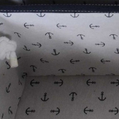 13.5" X 17" X 22.5" Blue Fabric Basket With Bow  Decoration Set Of 5 HomeRoots