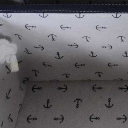 13.5" X 17" X 22.5" Blue Fabric Basket With Bow  Decoration Set Of 5 HomeRoots