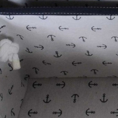 13.5" X 17" X 22.5" Blue Fabric Basket With Bow  Decoration Set Of 5 HomeRoots