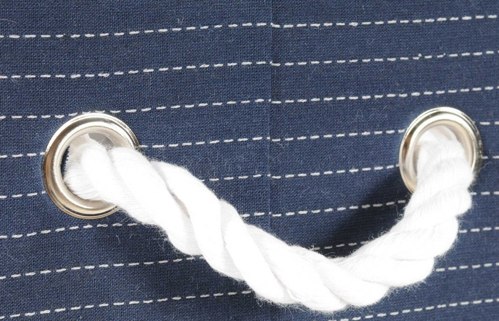 13.5" X 17" X 22.5" Blue Fabric Basket With Bow  Decoration Set Of 5 HomeRoots