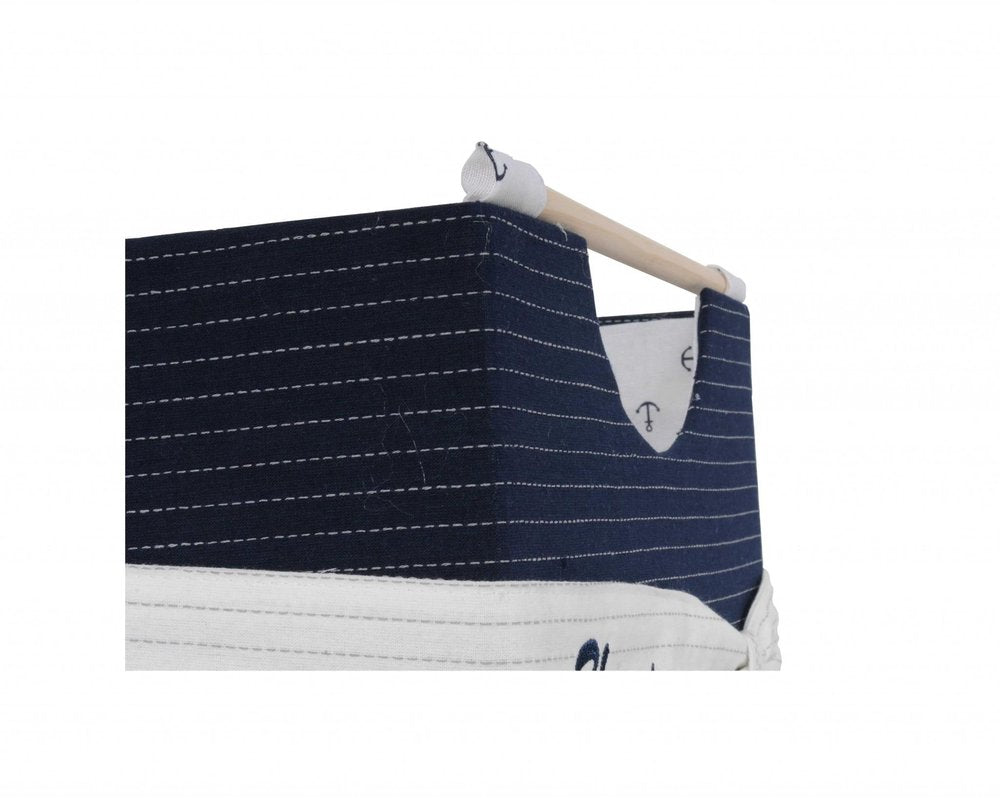 Set of Three Blue Fabric HomeRoots