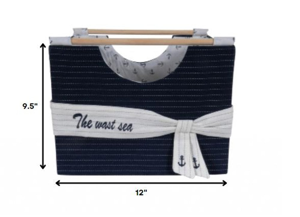 Set of Three Blue Fabric HomeRoots