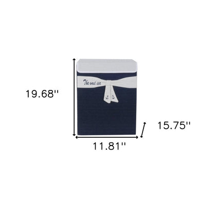 12" Blue Fabric Basket HomeRoots