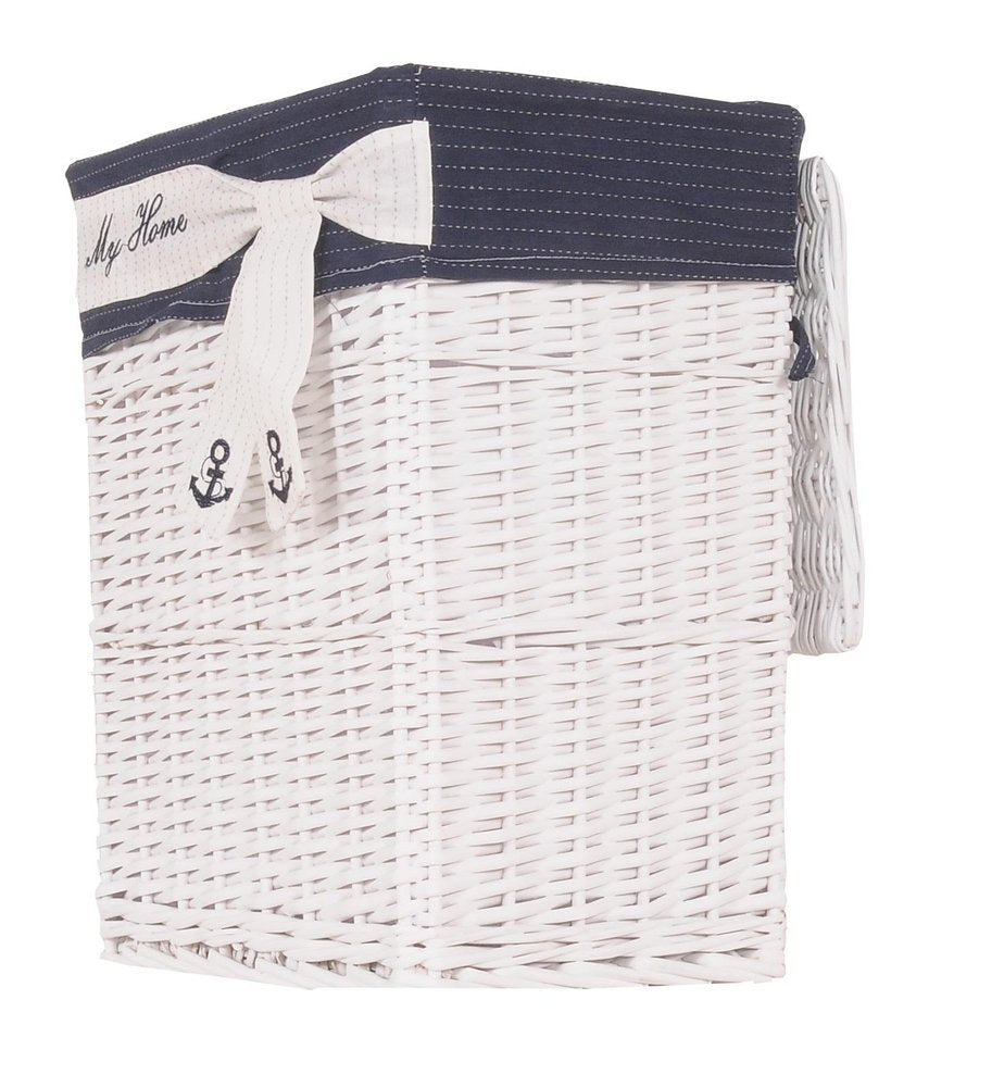 Set of Five Blue And White Rattan Basket HomeRoots