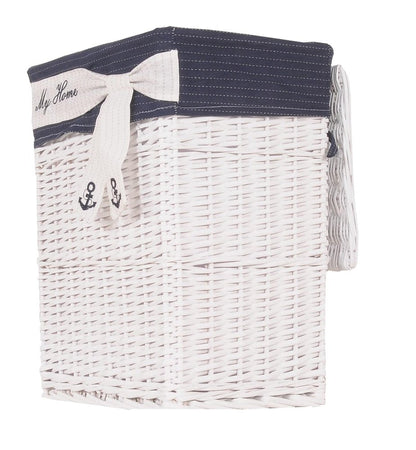 Set of Five Blue And White Rattan Basket HomeRoots
