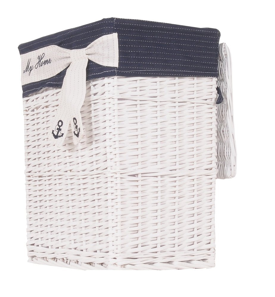 Set of Five Blue And White Rattan Basket HomeRoots