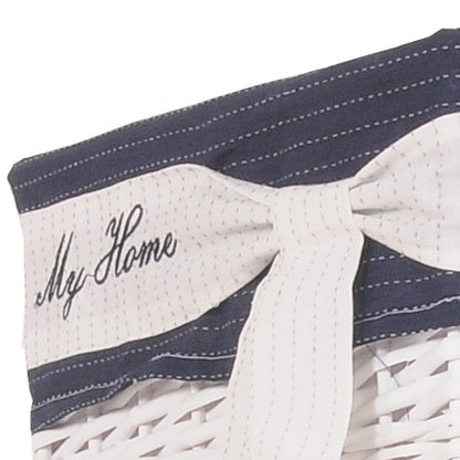 Set of Five Blue And White Rattan Basket HomeRoots