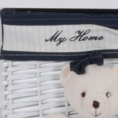 12.5" X 16" X 35.5" White Blue  Portable 3 Drawers HomeRoots