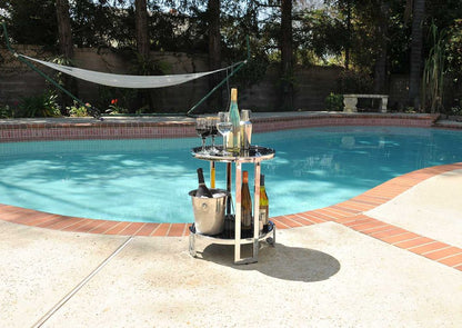 22" Silver Glass Round Mirrored End Table With Shelf HomeRoots