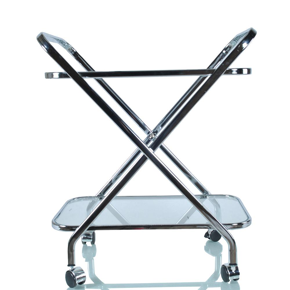 16.5" X 26.25" X 30.5" Chrome Xshape Bar Cart - FurniFindUSA