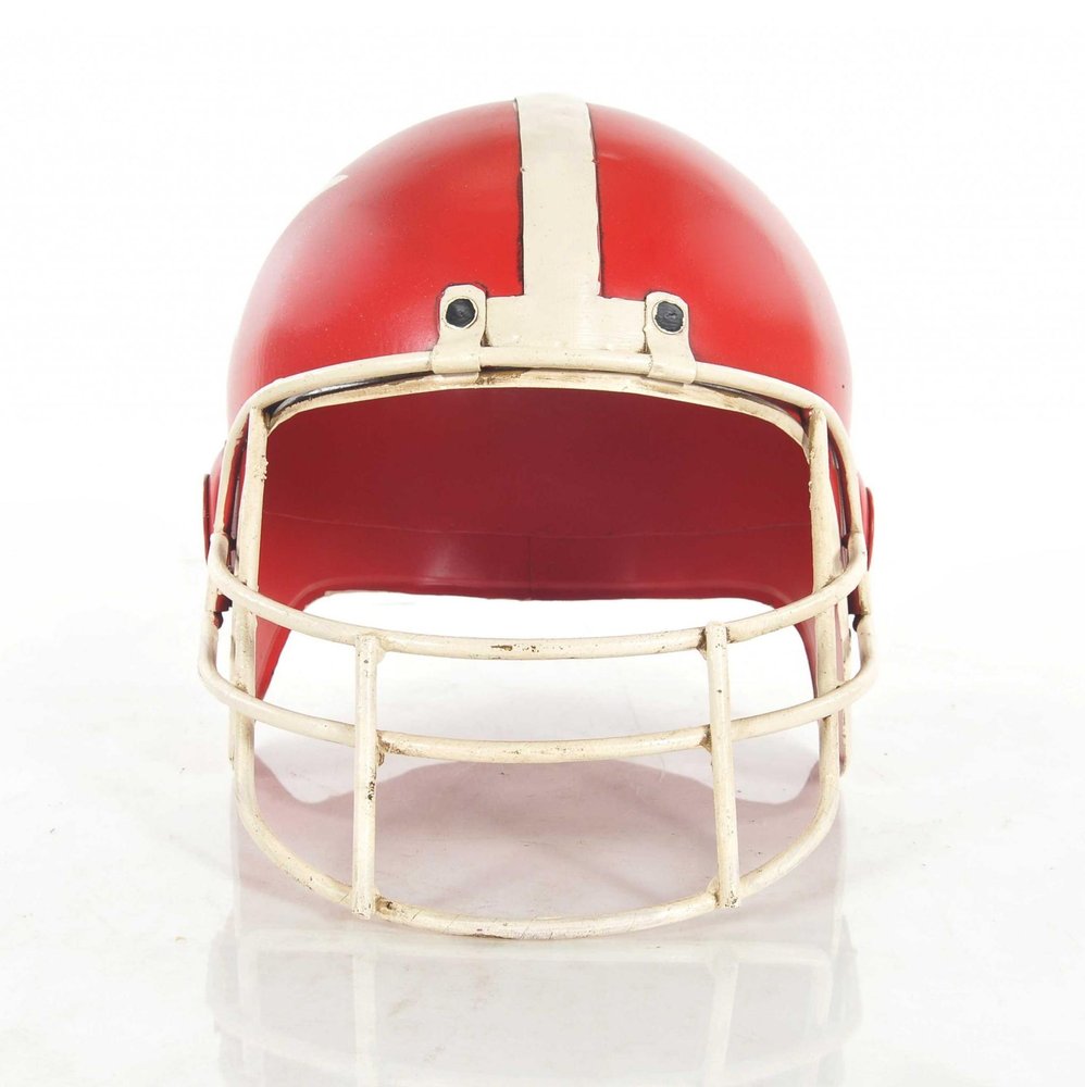 9" Red And White Metal Hand Painted Figurine HomeRoots