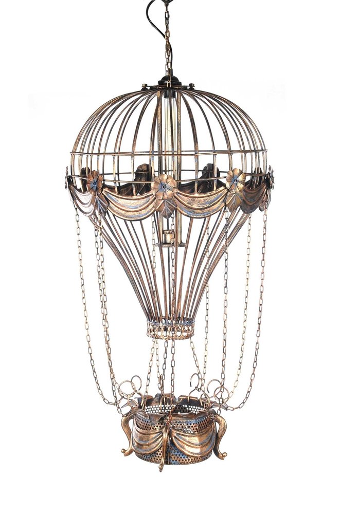 23" x 23" x 41" Vintage Hot Air Balloon Pendant — view 1