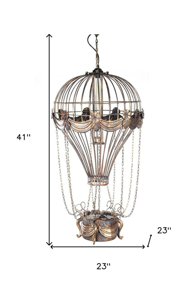 23" x 23" x 41" Vintage Hot Air Balloon Pendant HomeRoots