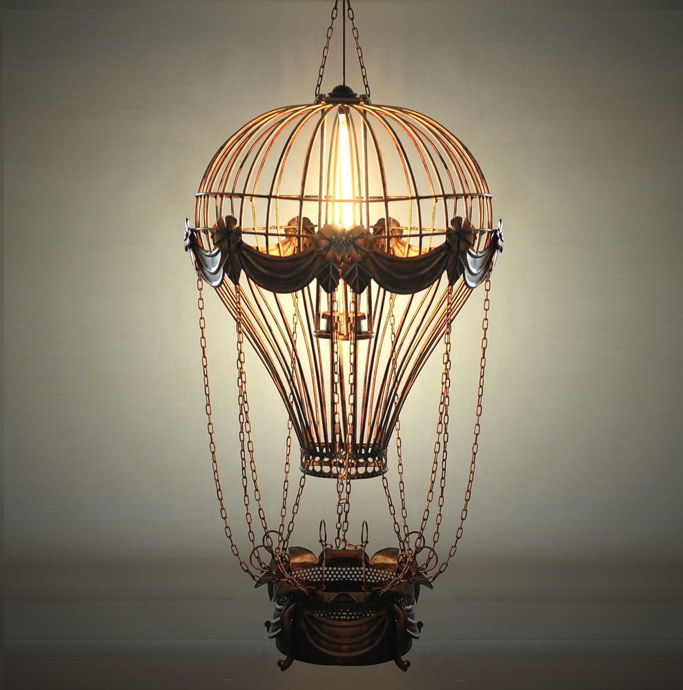 23" x 23" x 41" Vintage Hot Air Balloon Pendant HomeRoots