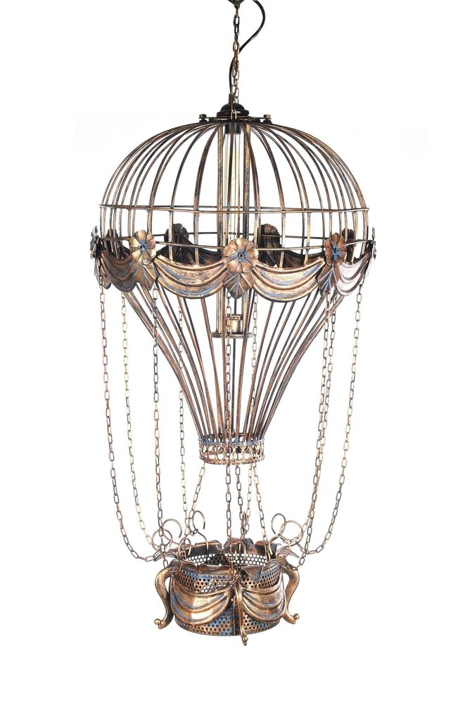 23" x 23" x 41" Vintage Hot Air Balloon Pendant — view 6