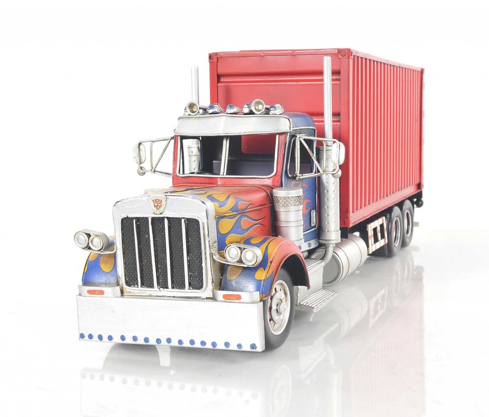 8" Blue And Red Metal Hand Painted Model Car Tabletop Sculpture HomeRoots