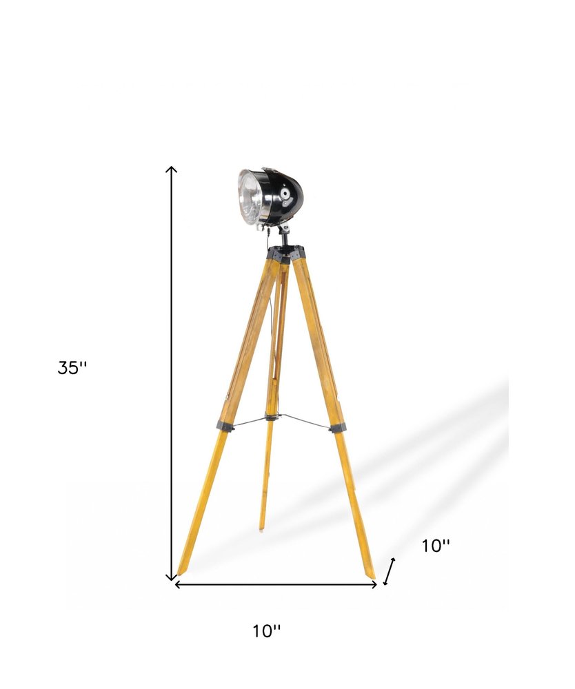 35" Brown Tripod Floor Lamp With Cone HomeRoots