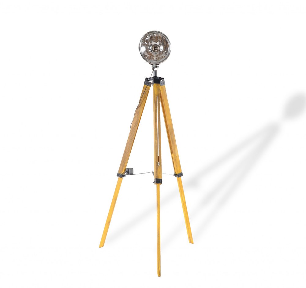 35" Brown Tripod Floor Lamp With Cone — view 1