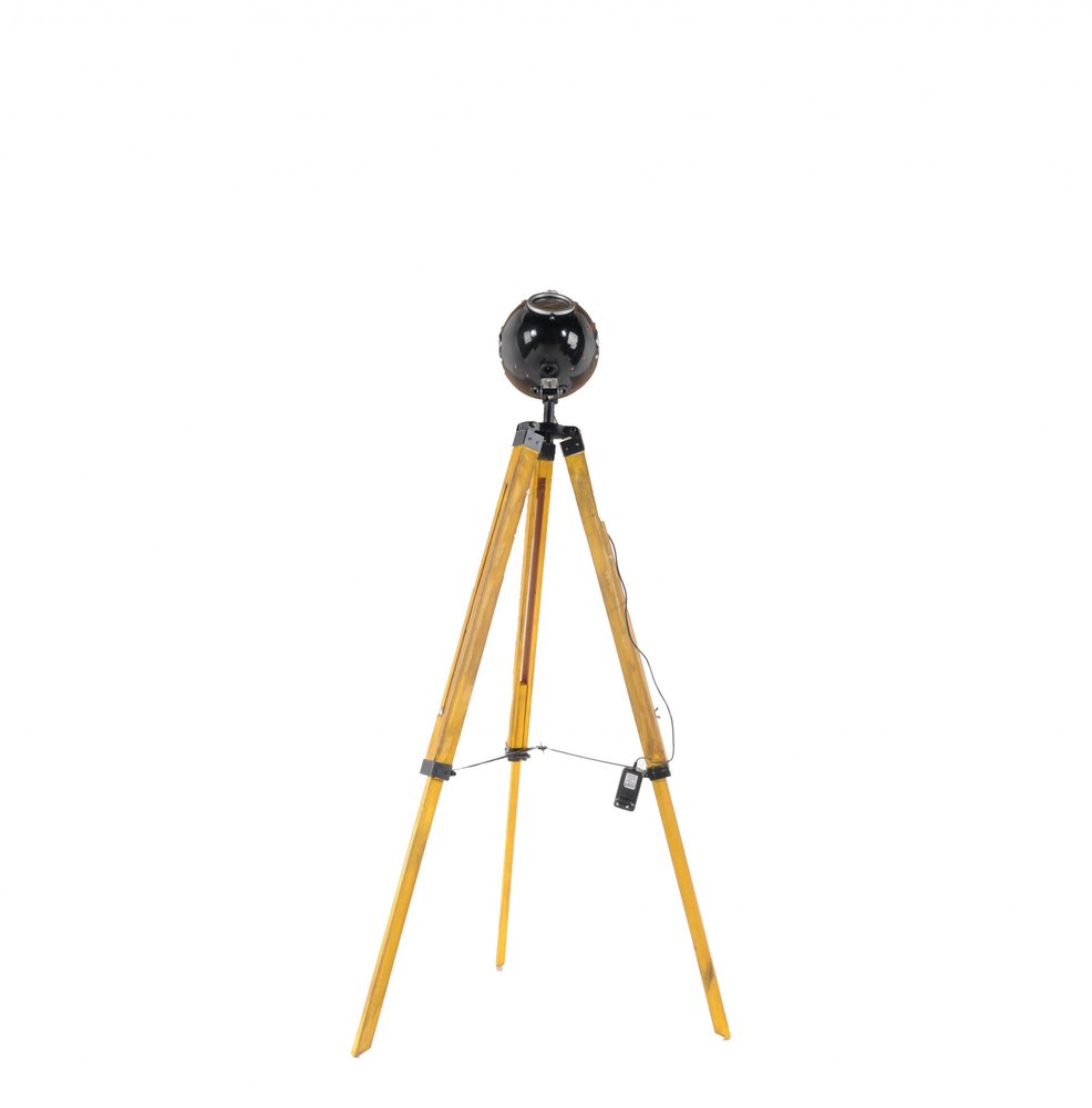 35" Brown Tripod Floor Lamp With Cone — view 5