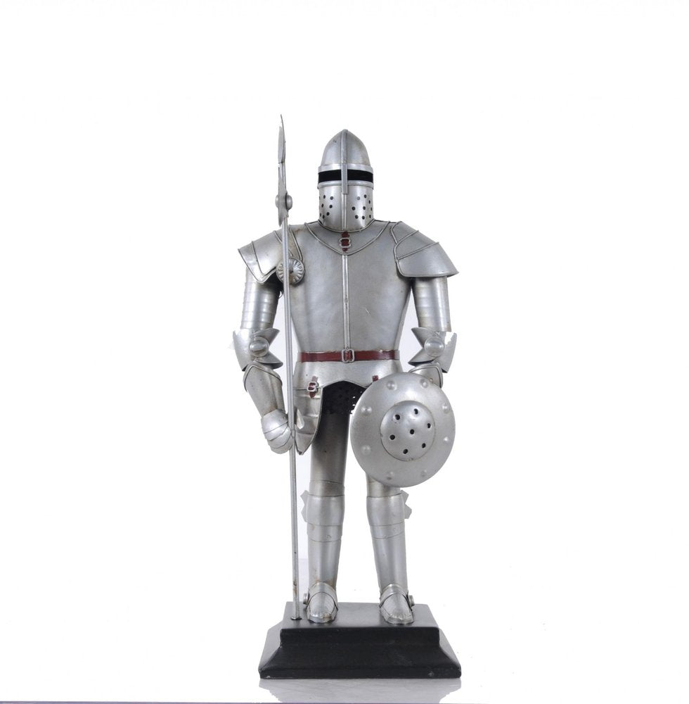 17" Silver Metal Hand Painted Figurine Tabletop Sculpture HomeRoots