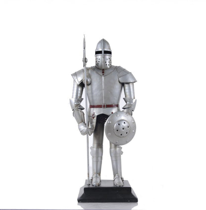 17" Silver Metal Hand Painted Figurine Tabletop Sculpture HomeRoots