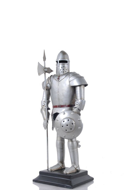 17" Silver Metal Hand Painted Figurine Tabletop Sculpture HomeRoots