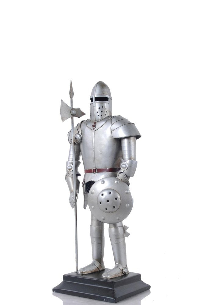 17" Silver Metal Hand Painted Figurine Tabletop Sculpture — view 2