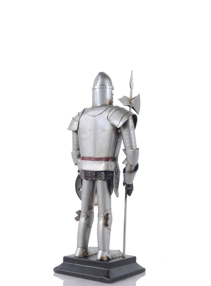 17" Silver Metal Hand Painted Figurine Tabletop Sculpture HomeRoots