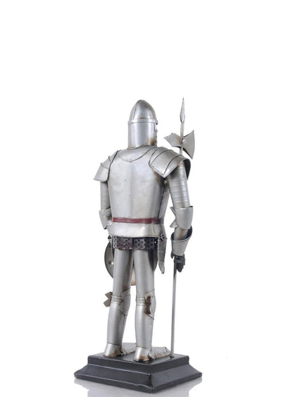17" Silver Metal Hand Painted Figurine Tabletop Sculpture HomeRoots