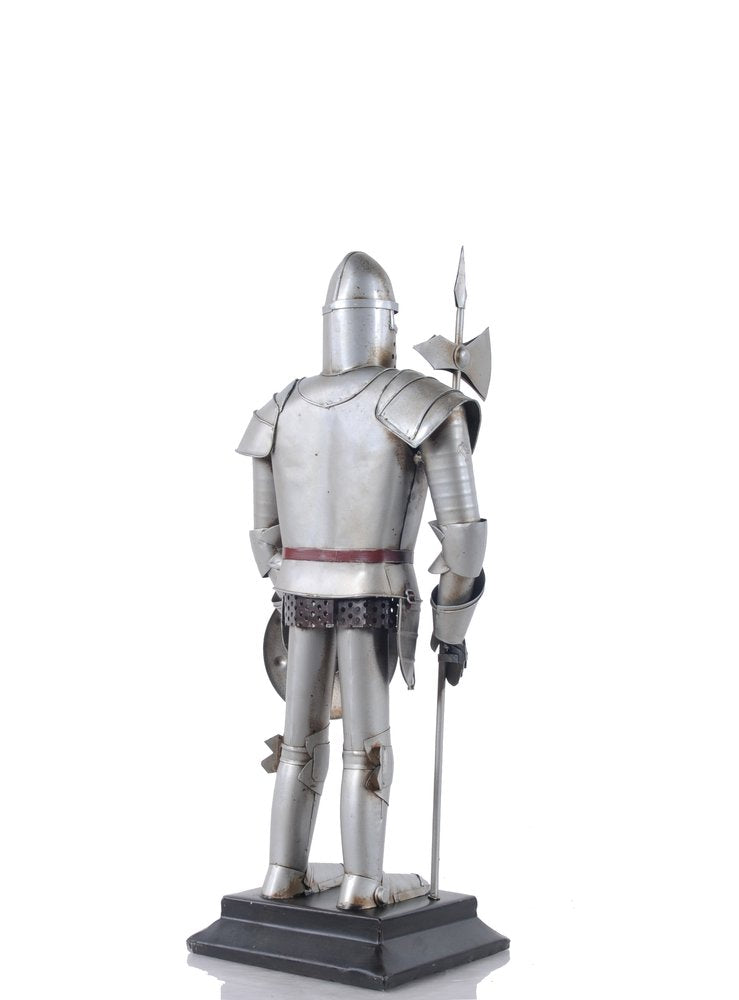 17" Silver Metal Hand Painted Figurine Tabletop Sculpture HomeRoots