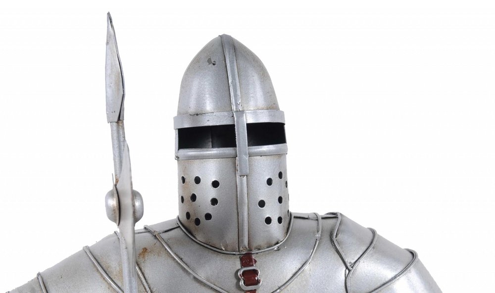 17" Silver Metal Hand Painted Figurine Tabletop Sculpture HomeRoots