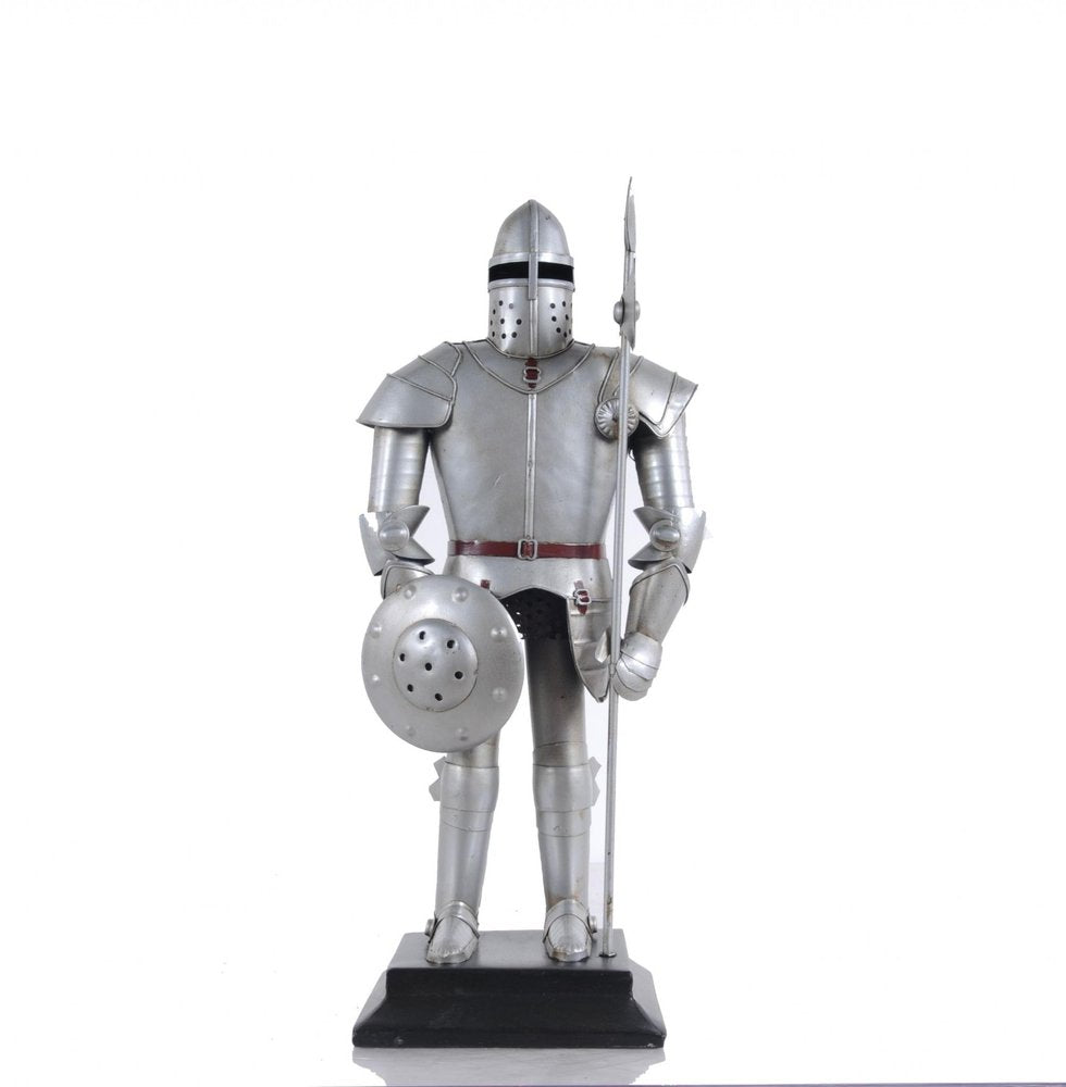 17" Silver Metal Hand Painted Figurine Tabletop Sculpture — view 8