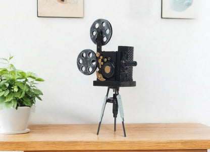 13" Black Metal Hand Painted Figurine Tabletop Sculpture HomeRoots