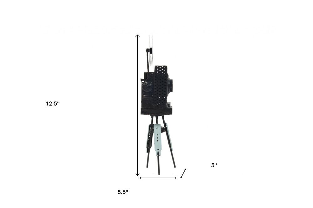 13" Black Metal Hand Painted Figurine Tabletop Sculpture HomeRoots