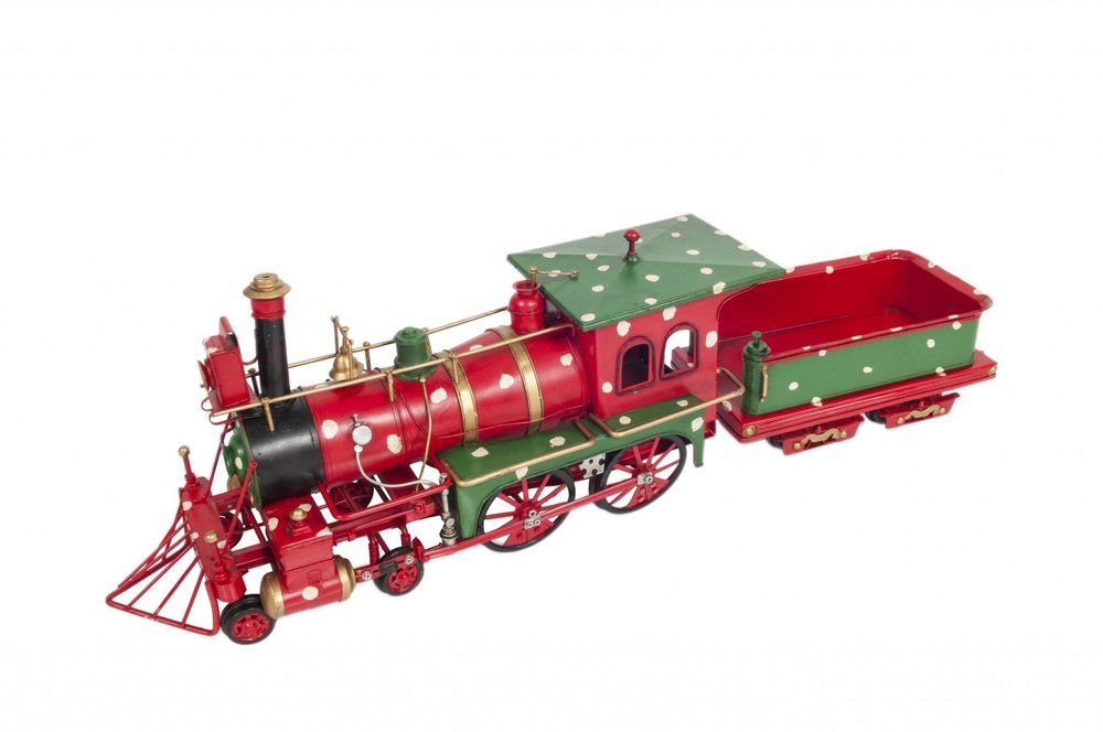 Handmade Tin Christmas Train Model — view 2