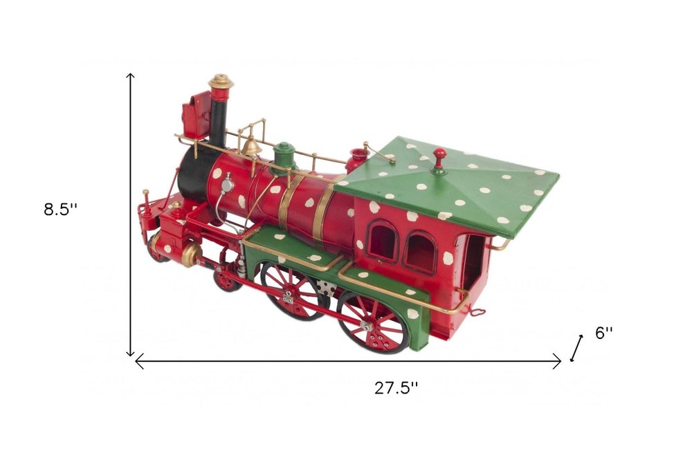 Handmade Tin Christmas Train Model HomeRoots