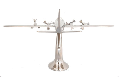 11" Nickel Metal Hand Painted Model Airplane Tabletop Sculpture HomeRoots