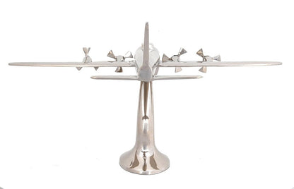 11" Nickel Metal Hand Painted Model Airplane Tabletop Sculpture HomeRoots
