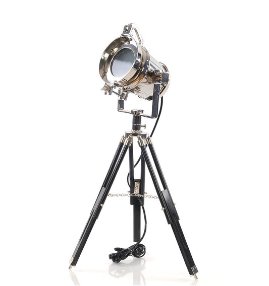 29" Silver Tripod With Metal Novelty Shade HomeRoots