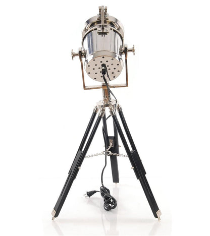 Silver Metal Tripod Floor Lamp With Metal Shade HomeRoots