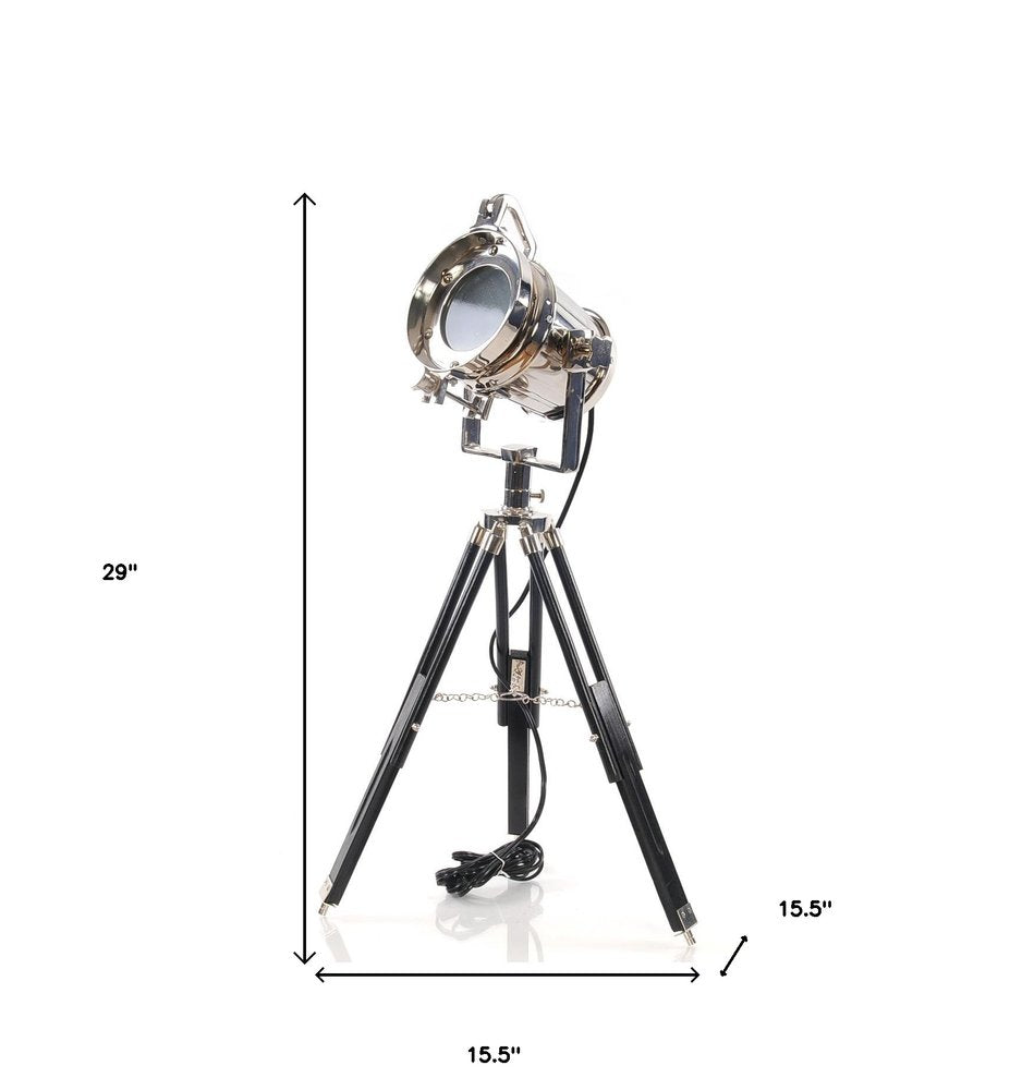 Silver Metal Tripod Floor Lamp With Metal Shade HomeRoots