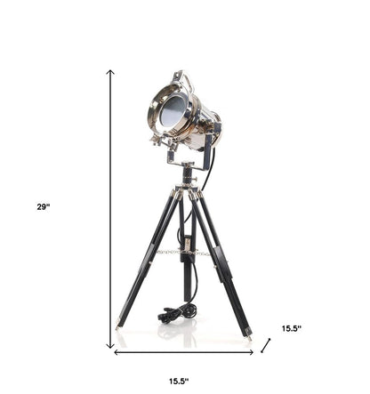 Silver Metal Tripod Floor Lamp With Metal Shade HomeRoots
