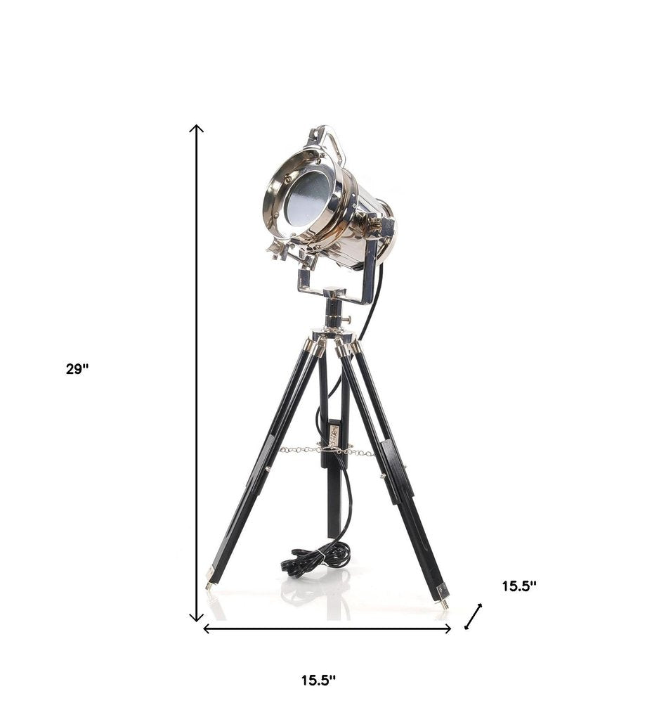 Silver Metal Tripod Floor Lamp With Metal Shade HomeRoots