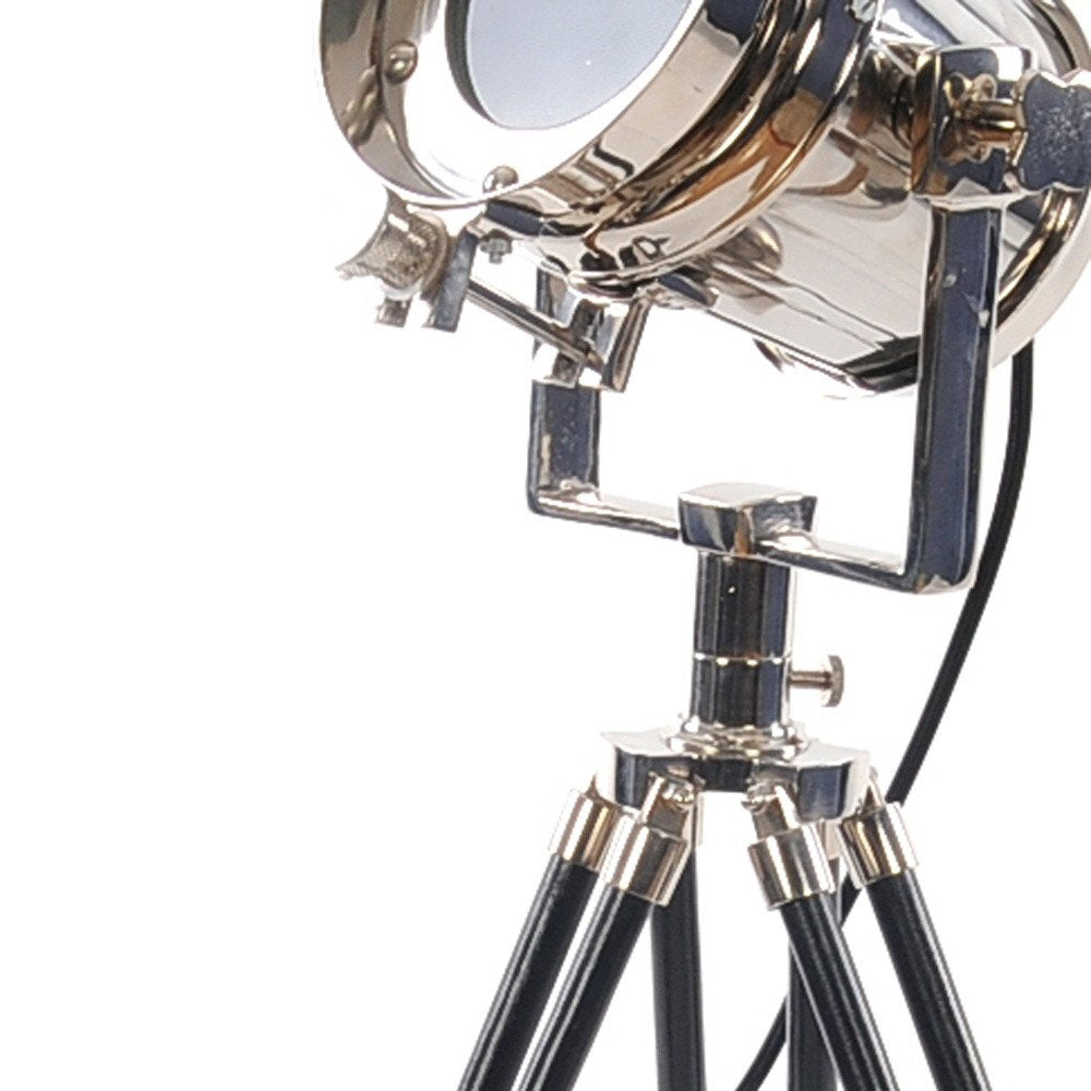 Silver Metal Tripod Floor Lamp With Metal Shade HomeRoots