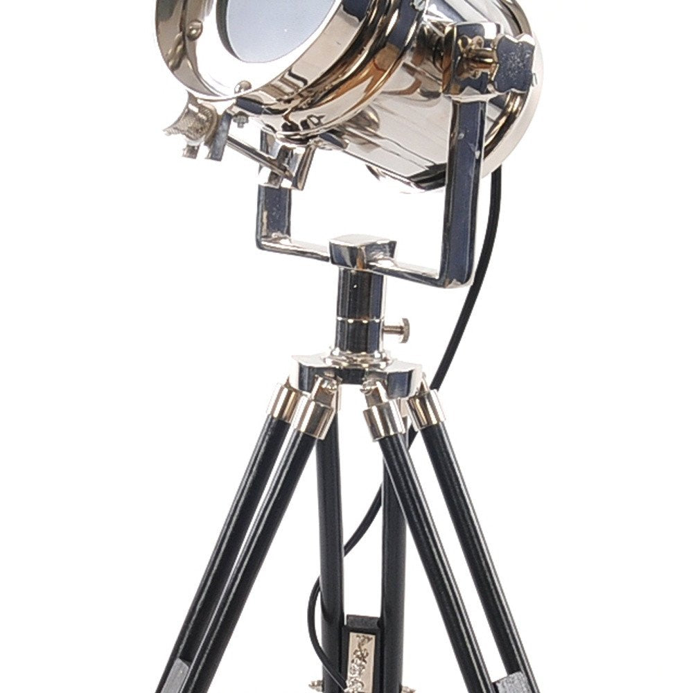 Silver Metal Tripod Floor Lamp With Metal Shade HomeRoots