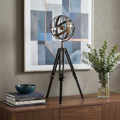 25" X 25" X 45.75" Brass Armillary With Wood Stand HomeRoots