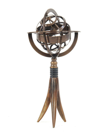 12" Brass Metal Hand Painted Figurine Tabletop Sculpture HomeRoots