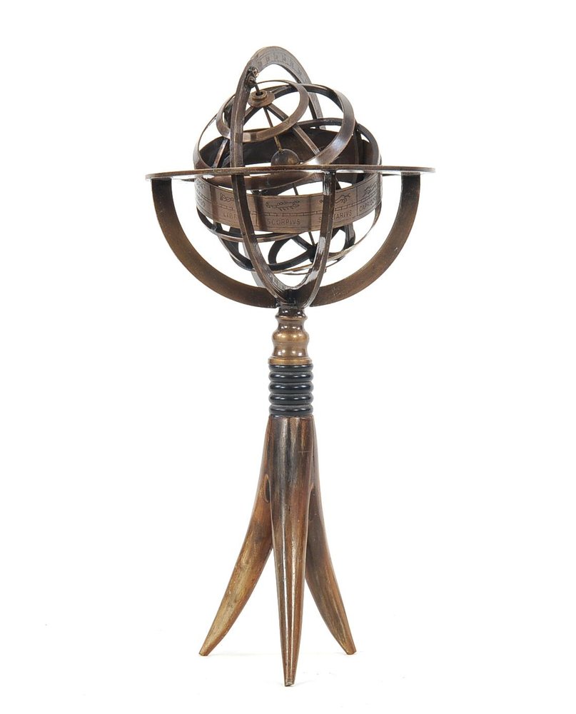12" Brass Metal Hand Painted Figurine Tabletop Sculpture — view 3